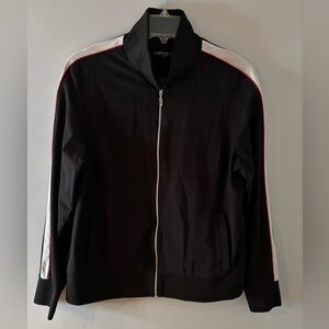 30. LISETTE Black Zip Up with White and Red Accents